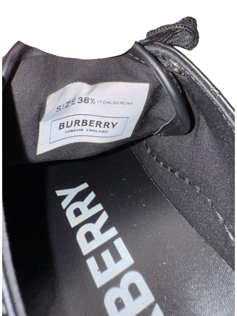 Burberry Jack Star Leather Sneaker Black Size 38.5 Used with flaws - Picture 7 of 15
